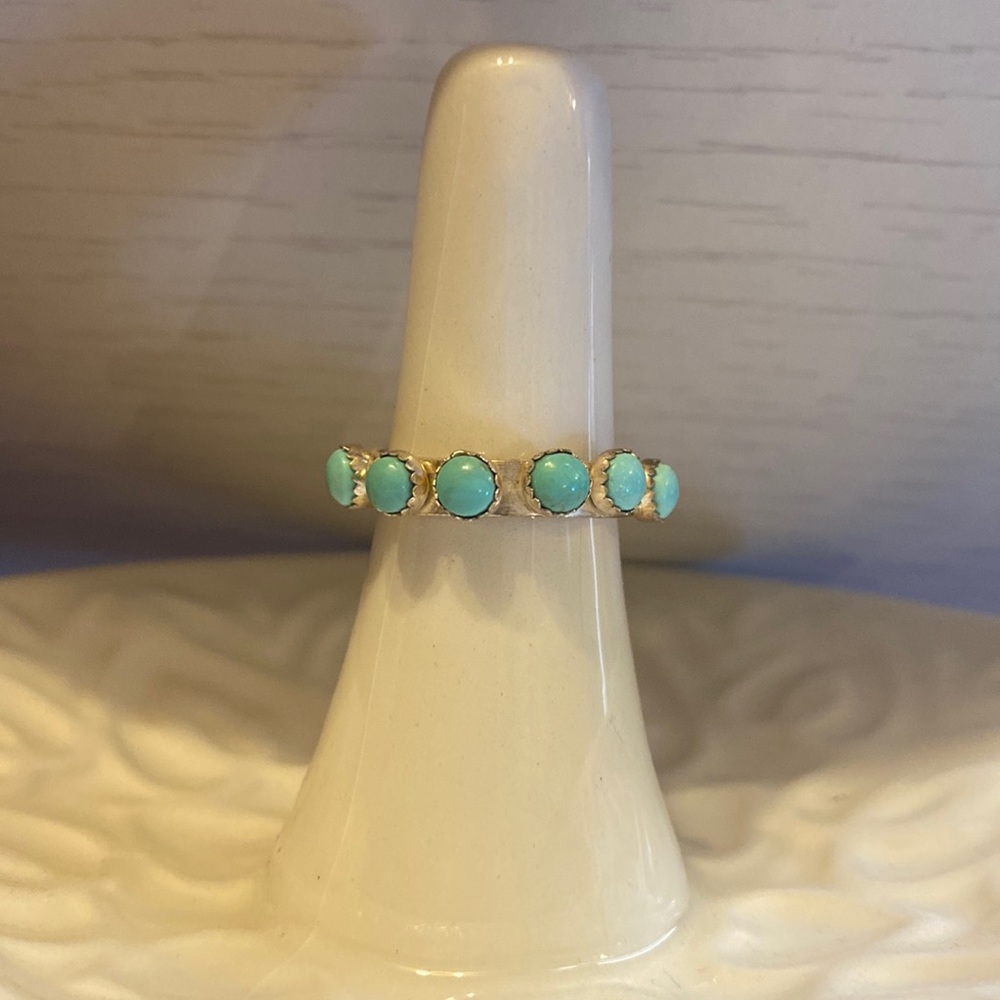 Kingman Turquoise And Silver Ring - image 1